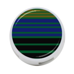 Black Stripes Green Olive Blue 4-port Usb Hub (two Sides) by BrightVibesDesign