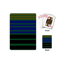 Black Stripes Green Olive Blue Playing Cards Single Design (mini) by BrightVibesDesign