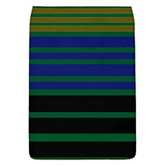 Black Stripes Green Olive Blue Removable Flap Cover (l) by BrightVibesDesign