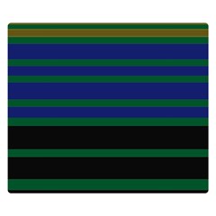 Black Stripes Green Olive Blue Double Sided Flano Blanket (small)  by BrightVibesDesign