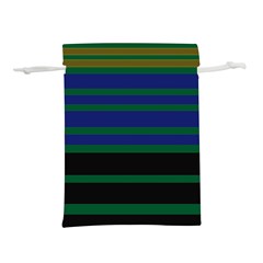 Black Stripes Green Olive Blue Lightweight Drawstring Pouch (s)