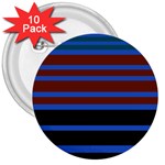 Black Stripes Blue Green Orange 3  Buttons (10 pack)  Front