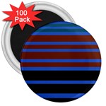 Black Stripes Blue Green Orange 3  Magnets (100 pack) Front