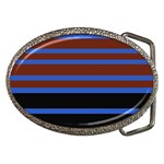 Black Stripes Blue Green Orange Belt Buckles Front