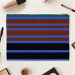 Black Stripes Blue Green Orange Cosmetic Bag (XL) Back