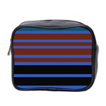 Black Stripes Blue Green Orange Mini Toiletries Bag (Two Sides) Front