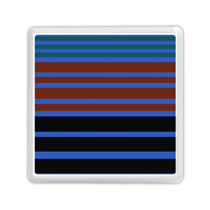 Black Stripes Blue Green Orange Memory Card Reader (Square)