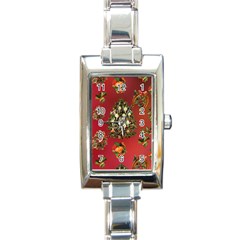 Wonderful Vintage Christmas Design Rectangle Italian Charm Watch by FantasyWorld7