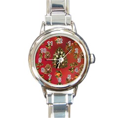 Wonderful Vintage Christmas Design Round Italian Charm Watch by FantasyWorld7