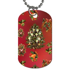 Wonderful Vintage Christmas Design Dog Tag (one Side) by FantasyWorld7