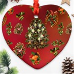 Wonderful Vintage Christmas Design Ornament (Heart) Front