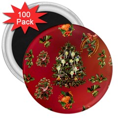 Wonderful Vintage Christmas Design 3  Magnets (100 Pack) by FantasyWorld7