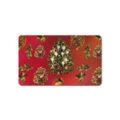 Wonderful Vintage Christmas Design Magnet (name Card) by FantasyWorld7