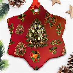 Wonderful Vintage Christmas Design Snowflake Ornament (two Sides) by FantasyWorld7