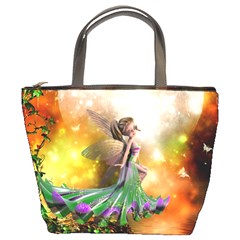 Cute Flying Fairy In The Night Bucket Bag by FantasyWorld7