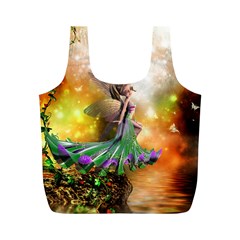 Cute Flying Fairy In The Night Full Print Recycle Bag (m) by FantasyWorld7