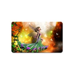 Cute Flying Fairy In The Night Magnet (name Card) by FantasyWorld7