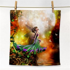 Cute Flying Fairy In The Night Face Towel by FantasyWorld7