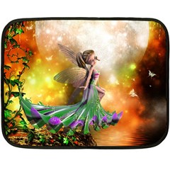 Cute Flying Fairy In The Night Double Sided Fleece Blanket (mini)  by FantasyWorld7