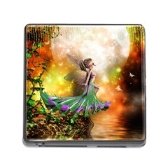 Cute Flying Fairy In The Night Memory Card Reader (square 5 Slot) by FantasyWorld7