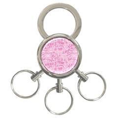 Coffee Pink 3-ring Key Chain by Amoreluxe