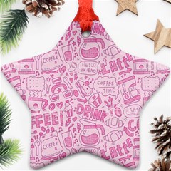 Coffee Pink Star Ornament (two Sides) by Amoreluxe