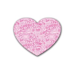 Coffee Pink Heart Coaster (4 Pack)  by Amoreluxe