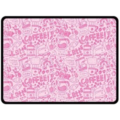 Coffee Pink Fleece Blanket (large)  by Amoreluxe