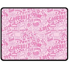 Coffee Pink Fleece Blanket (medium)  by Amoreluxe