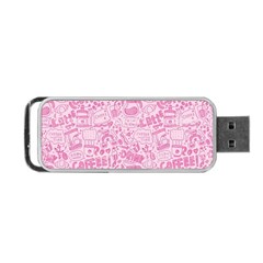 Coffee Pink Portable Usb Flash (one Side) by Amoreluxe