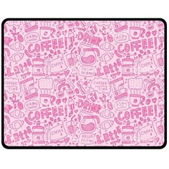 Coffee Pink Double Sided Fleece Blanket (medium)  by Amoreluxe