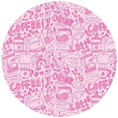 Coffee Pink Wooden Puzzle Round