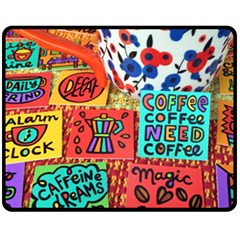 Need Coffee Double Sided Fleece Blanket (medium)  by Amoreluxe