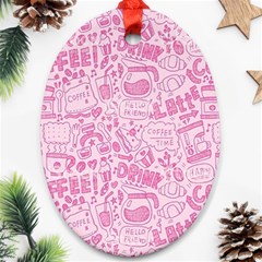 Coffee Pink Ornament (oval) by Amoreluxe