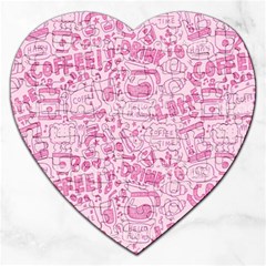 Coffee Pink Jigsaw Puzzle (heart) by Amoreluxe