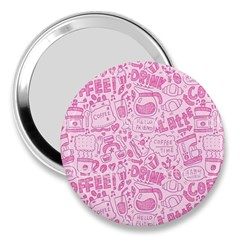 Coffee Pink 3  Handbag Mirrors by Amoreluxe