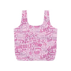 Coffee Pink Full Print Recycle Bag (s) by Amoreluxe