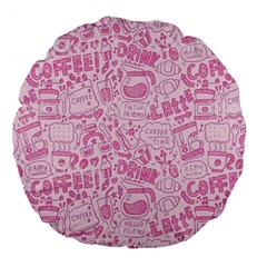 Coffee Pink Large 18  Premium Flano Round Cushions by Amoreluxe