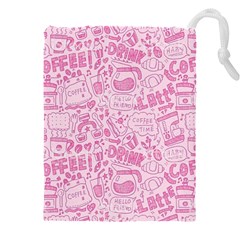 Coffee Pink Drawstring Pouch (4xl) by Amoreluxe