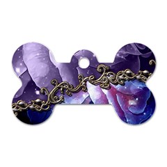 Wonderful Floral Design Dog Tag Bone (one Side) by FantasyWorld7