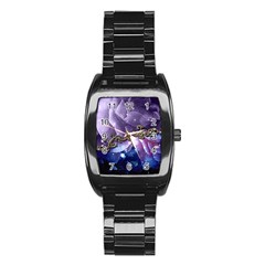 Wonderful Floral Design Stainless Steel Barrel Watch by FantasyWorld7