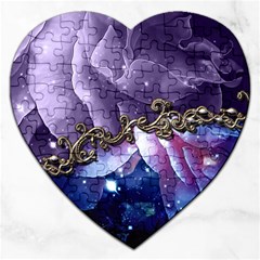 Wonderful Floral Design Jigsaw Puzzle (heart) by FantasyWorld7