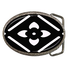 Pattern Flower Black Belt Buckles