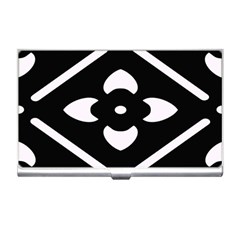 Pattern Flower Black Business Card Holder