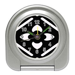 Pattern Flower Black Travel Alarm Clock