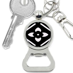 Pattern Flower Black Bottle Opener Key Chain