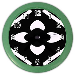 Pattern Flower Black Color Wall Clock