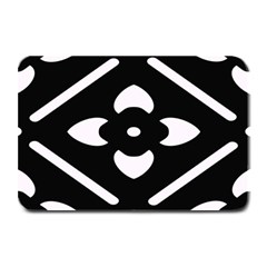 Pattern Flower Black Plate Mats