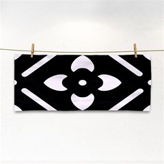 Pattern Flower Black Hand Towel