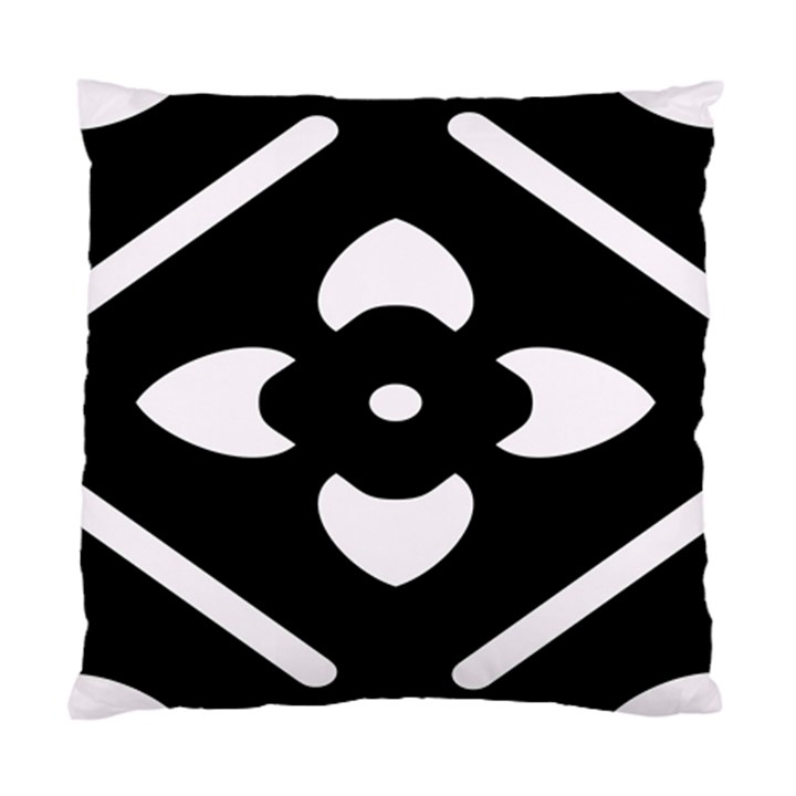 Pattern Flower Black Standard Cushion Case (Two Sides)